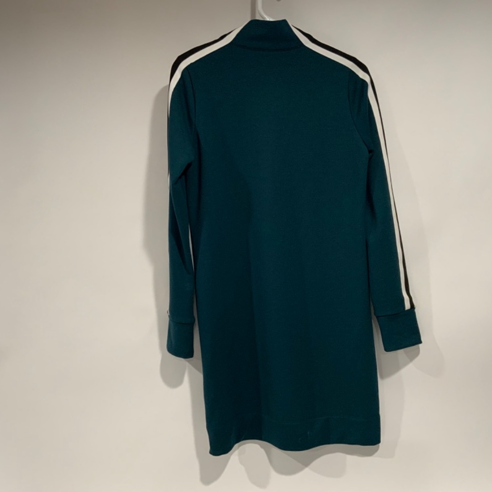 Athleta Oceanic Teal Crosstown Track Long Sleeve Sweatshirt Dress - Picture 4 of 8